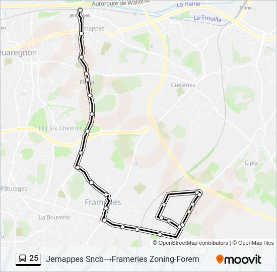 25 Bus Line Map