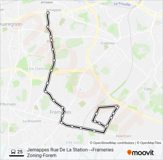 25 Bus Line Map