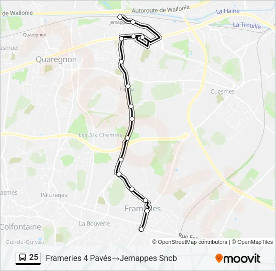 25 Bus Line Map