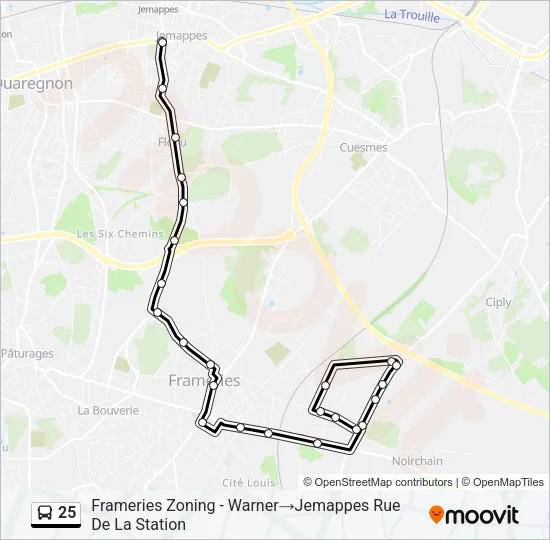 25 Bus Line Map