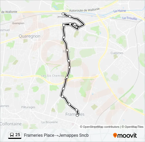 25 Bus Line Map