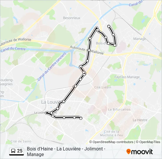 25 Bus Line Map
