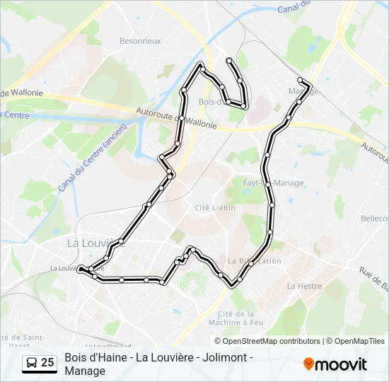 25 Bus Line Map