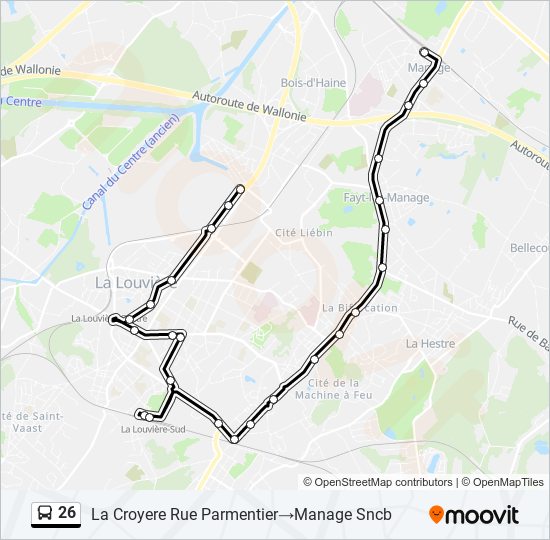 26 bus Line Map