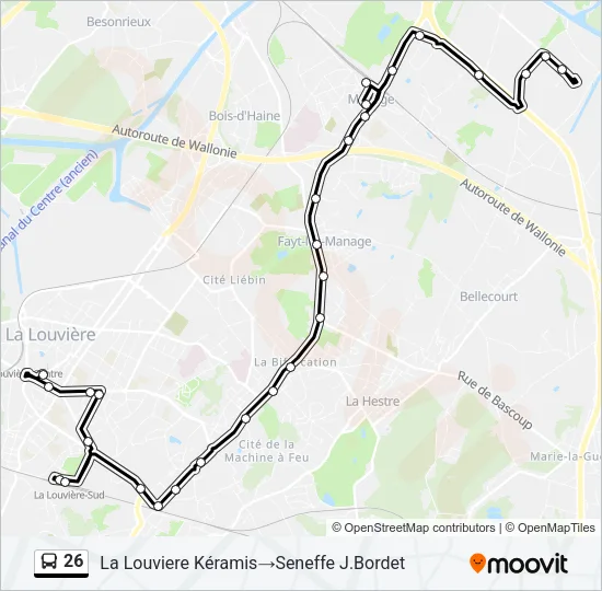 26 Bus Line Map