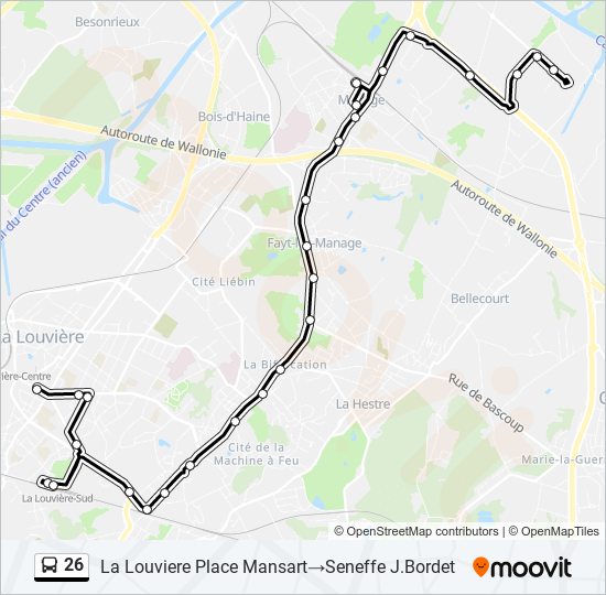 26 bus Line Map