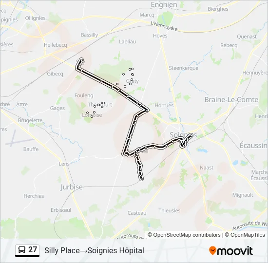 27 Bus Line Map