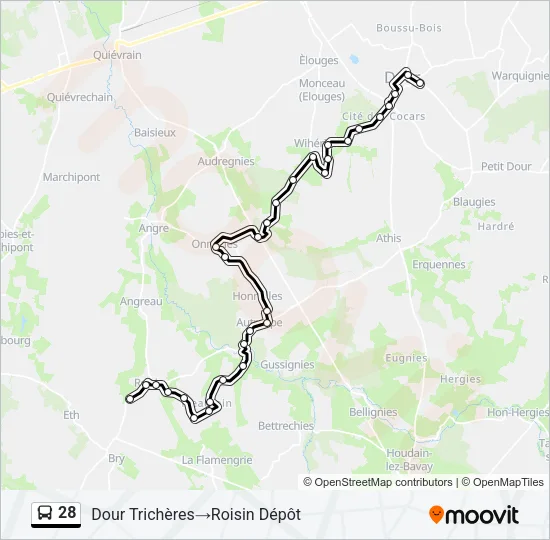 28 Bus Line Map