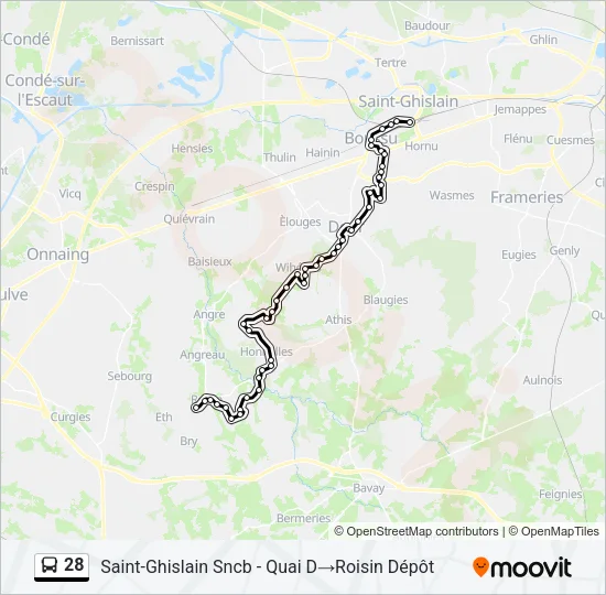 28 Bus Line Map