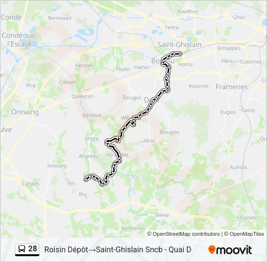 28 Bus Line Map