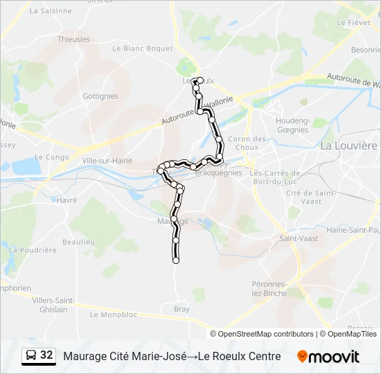 32 Bus Line Map