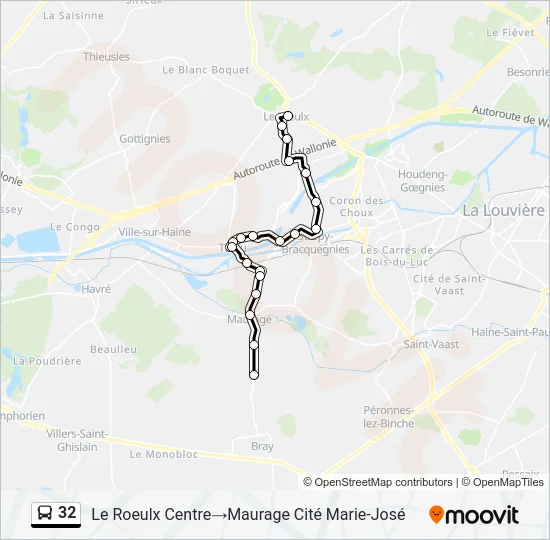 32 Bus Line Map