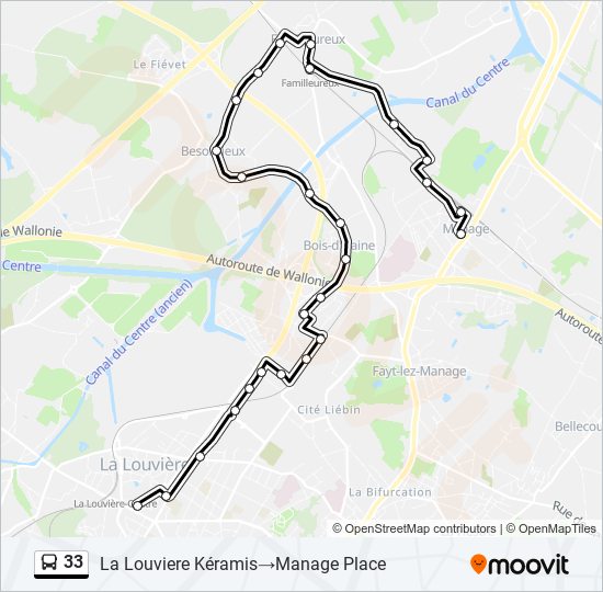 33 bus Line Map