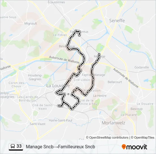 33 Bus Line Map
