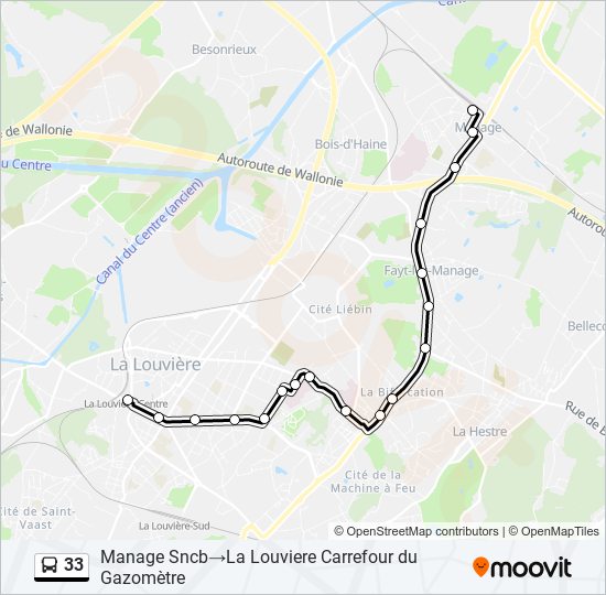 33 bus Line Map