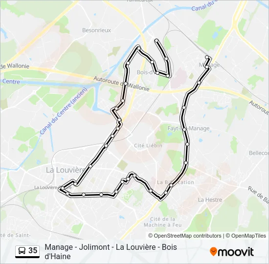 35 Bus Line Map