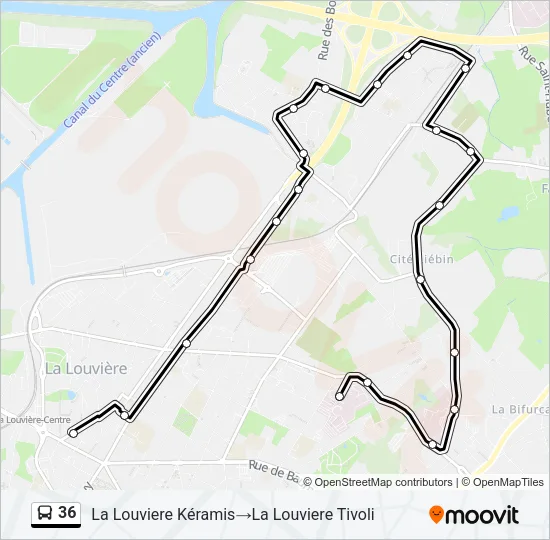 36 Bus Line Map