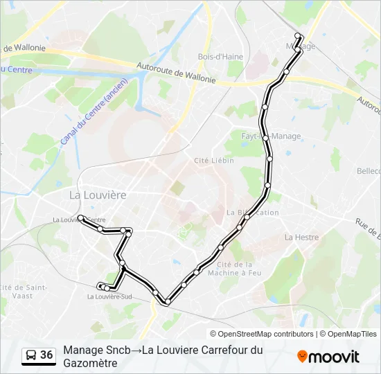 36 Bus Line Map