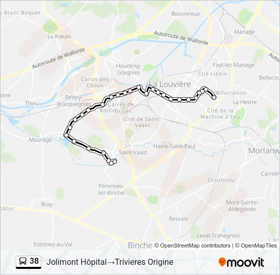 38 Bus Line Map