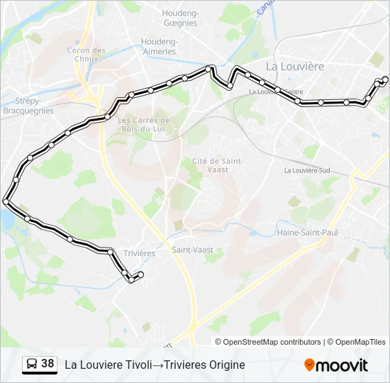 38 Bus Line Map
