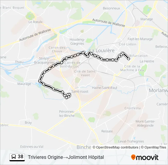38 Bus Line Map