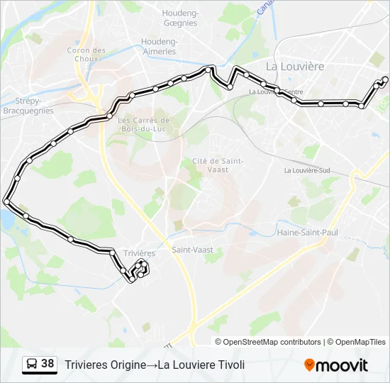 38 Bus Line Map
