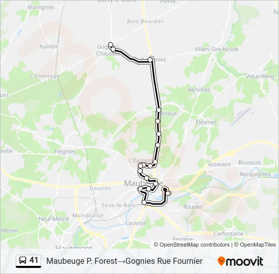 41 Bus Line Map