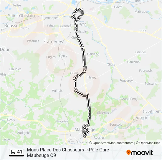 41 Bus Line Map