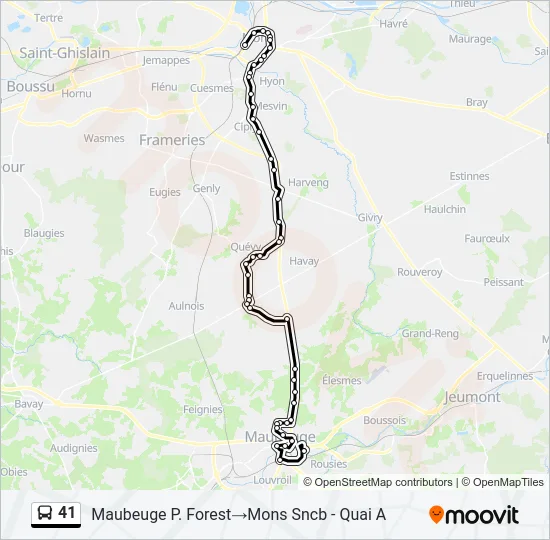 41 Bus Line Map