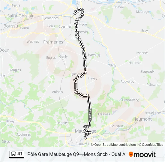 41 Bus Line Map