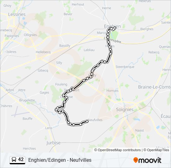 Plan de la ligne 42 de bus