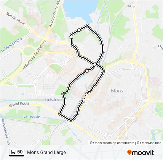 50 Bus Line Map