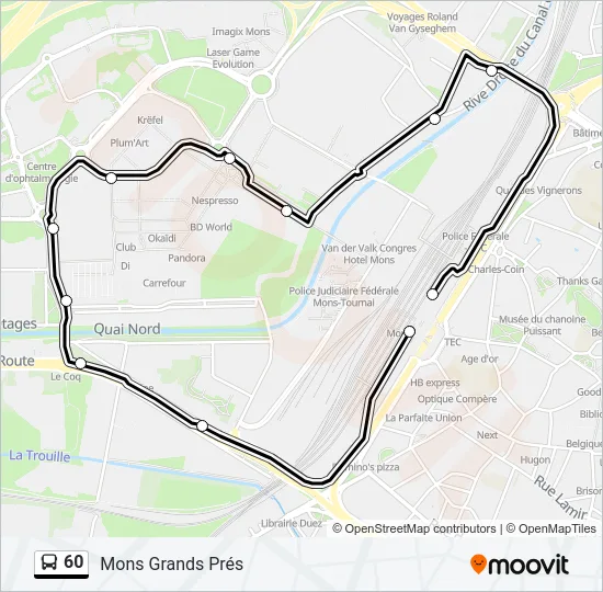 60 Bus Line Map