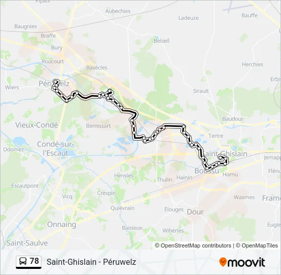 78 Bus Line Map