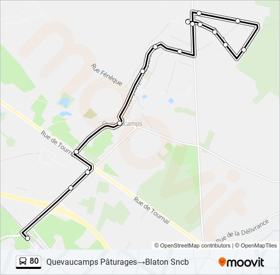 80 bus Line Map