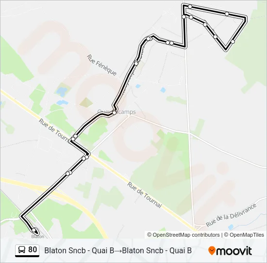 80 Bus Line Map