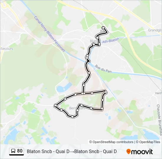 80 Bus Line Map