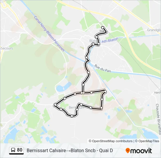 80 Bus Line Map