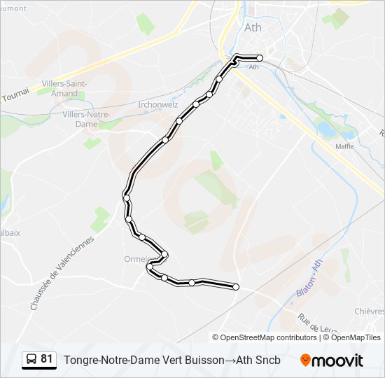 81 bus Line Map