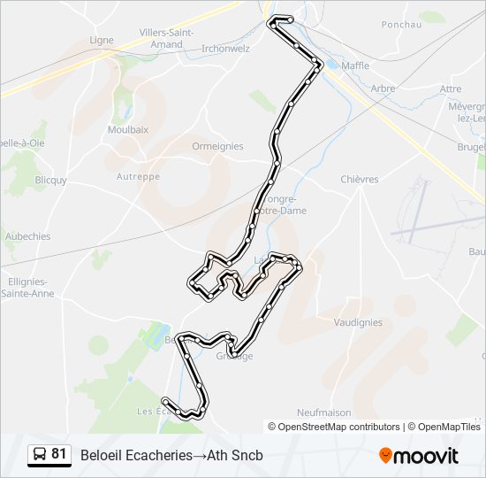 81 bus Line Map