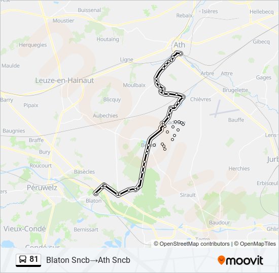 81 bus Line Map