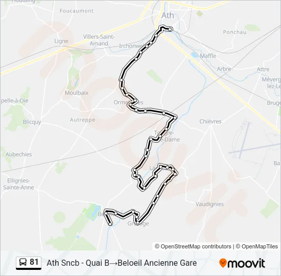 81 Bus Line Map