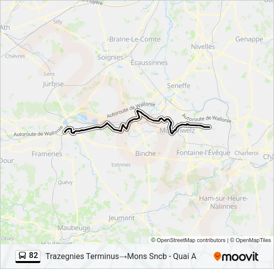 82 Bus Line Map