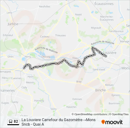 82 Bus Line Map