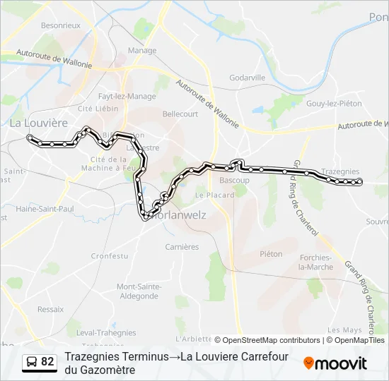 82 Bus Line Map