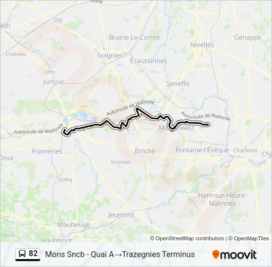82 Bus Line Map