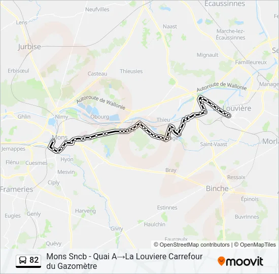 82 Bus Line Map
