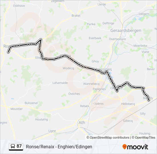 87 Route Schedules Stops Maps Bassilly Rue Des Ecoles Ronse