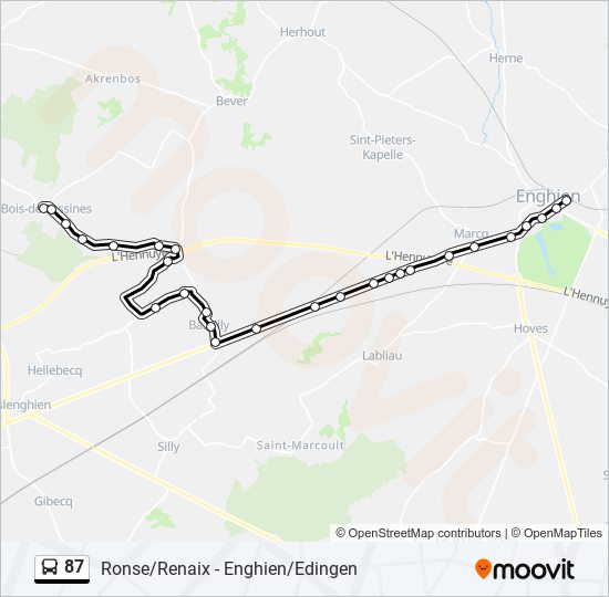 Plan de la ligne 87 de bus