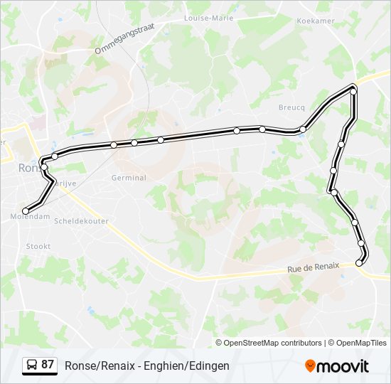 87 bus Line Map